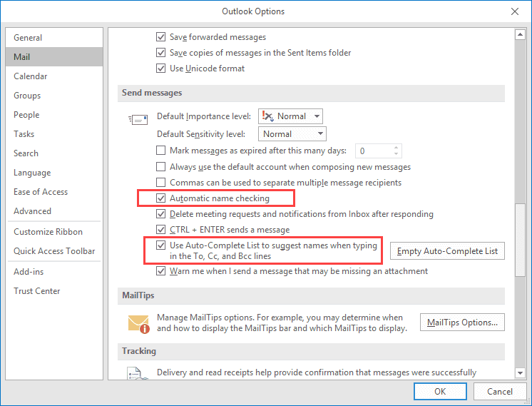 outlook for mac auto address fill says other