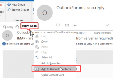 outlook contact groups not showing up new mail message