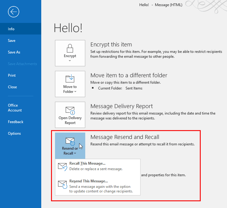 How to recall an email in outlook office 365 globaldas