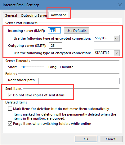 outlook 2016 imap sync issues