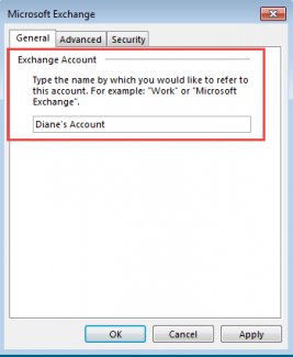 cant change account name microsoft outlook