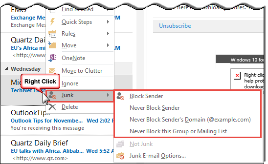 Add Addresses to Safe (and Blocked) Senders for Users