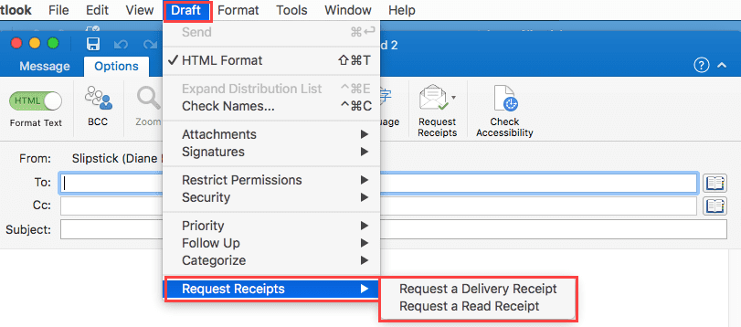 turn off ribbon feature in outlook for mac