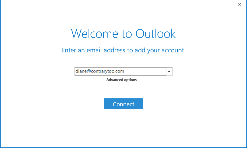 office 2016 outlook setup without email