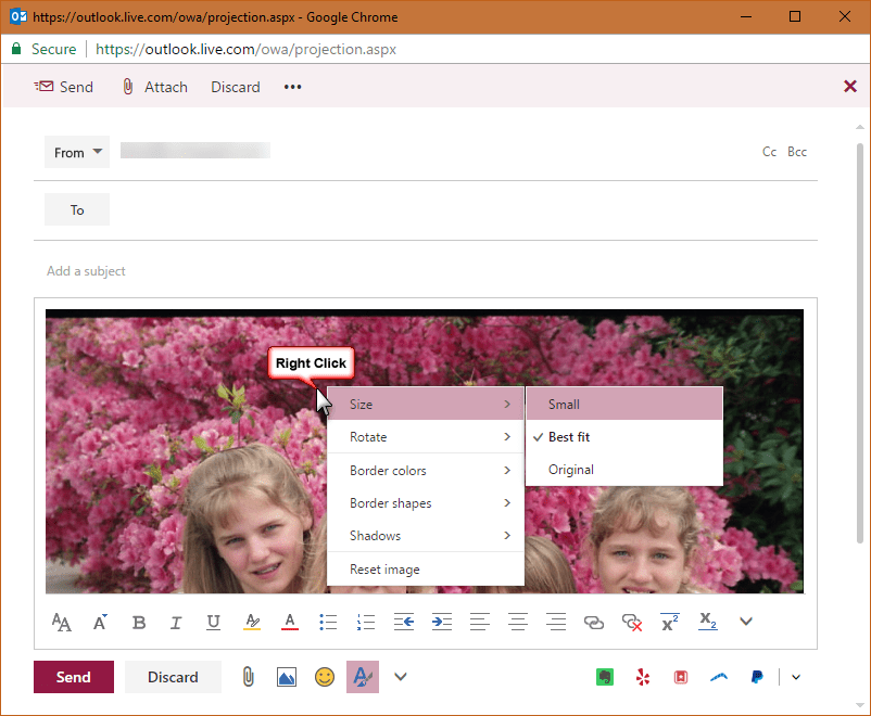 insert picture in outlook for mac without attachment