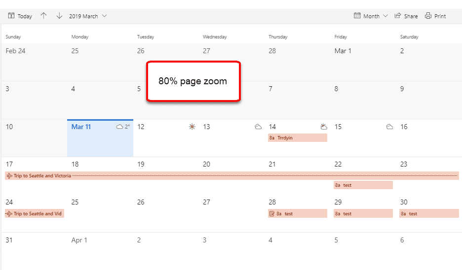 Outlook on the web shows dots not appointments