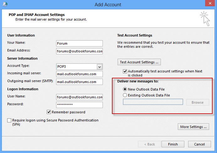 export outlook account settings 2010